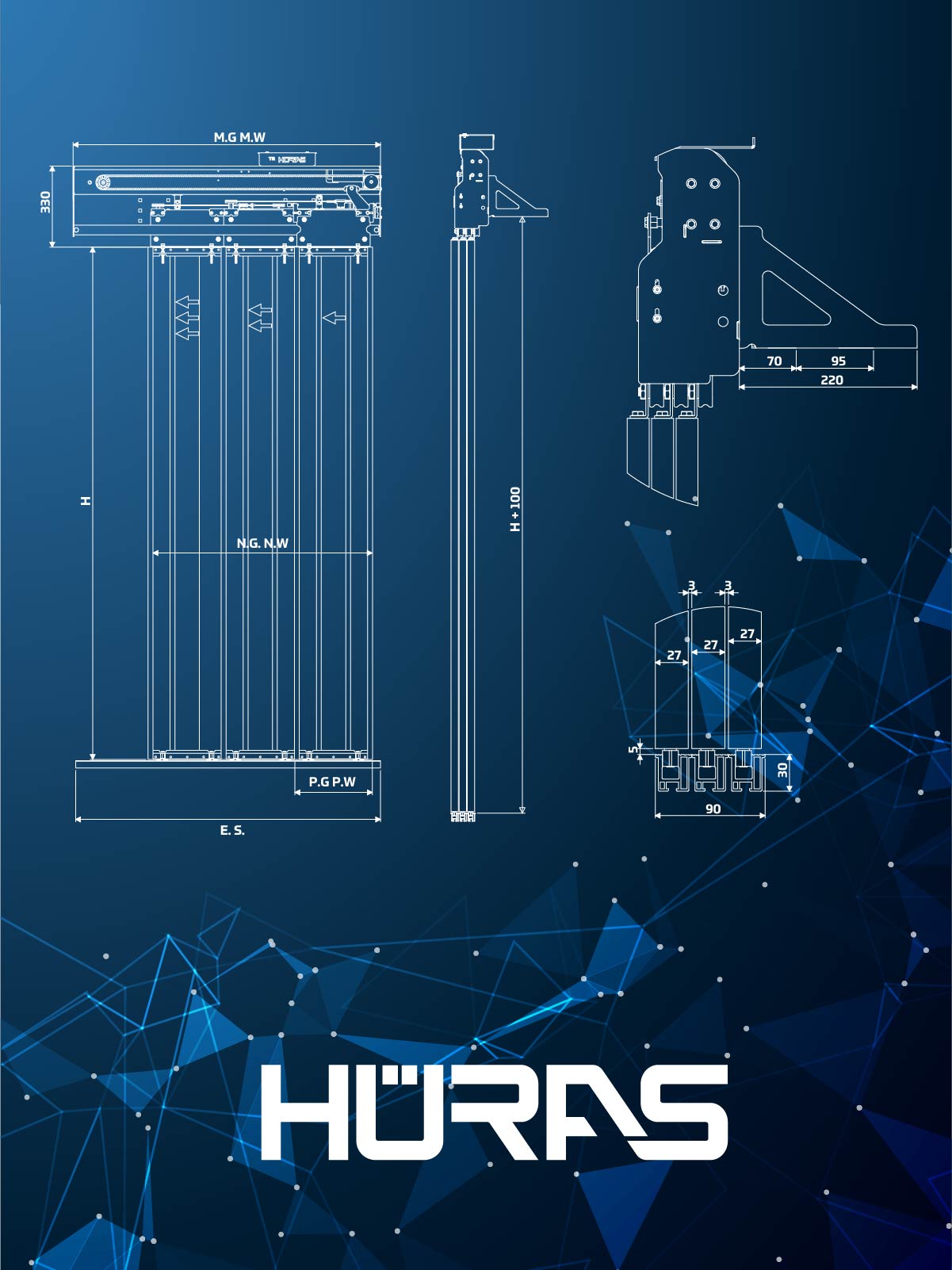 Yarı Otomatik 3 panel Kabin Kapısı