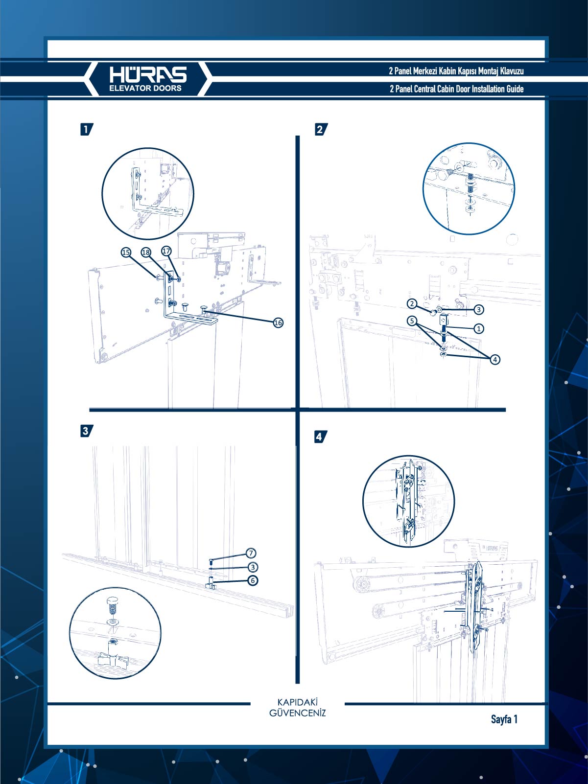 Merkezi 2 Panel Kabin Kapısı