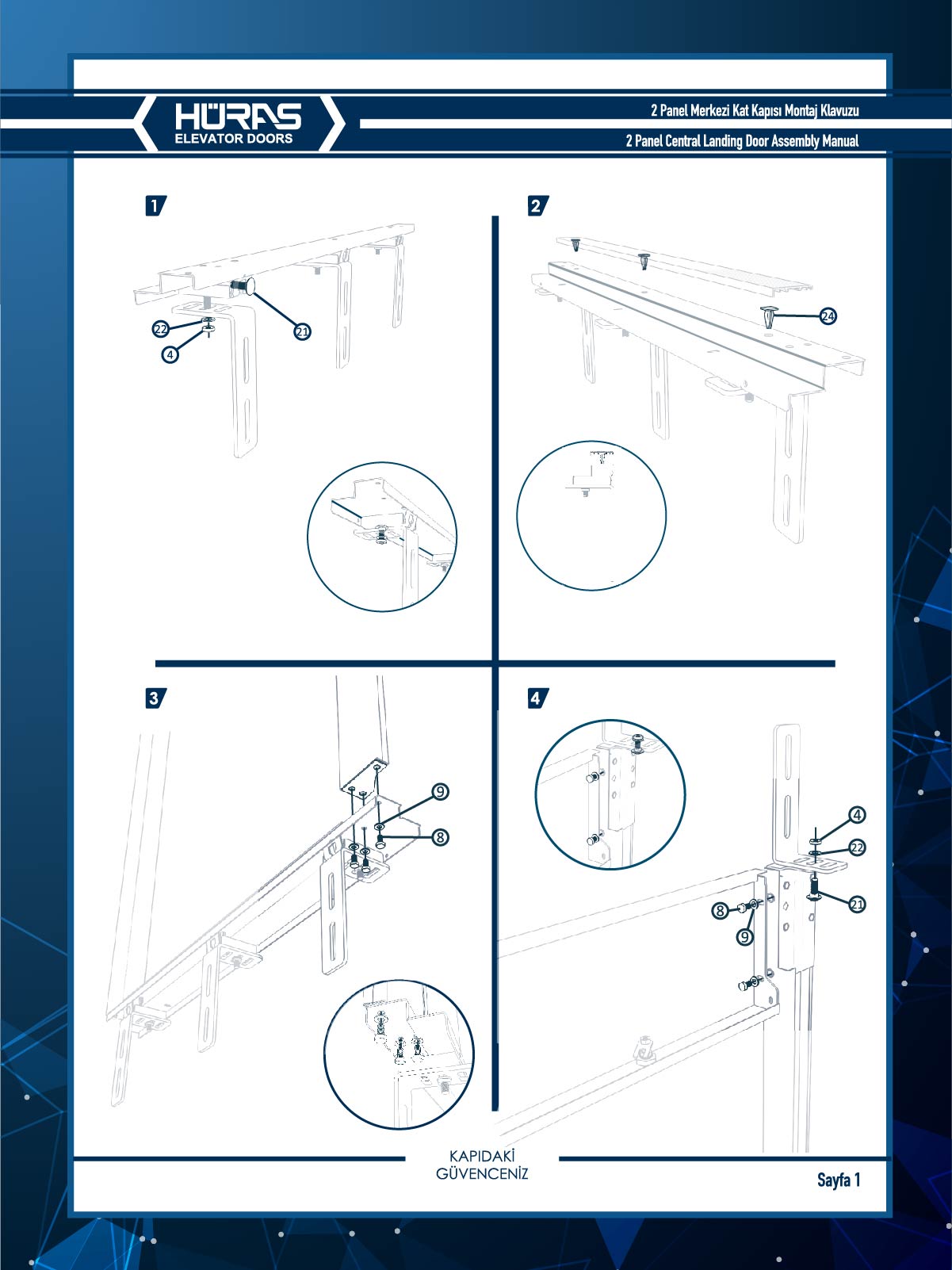 Merkezi 2 Panel Kat Kapısı